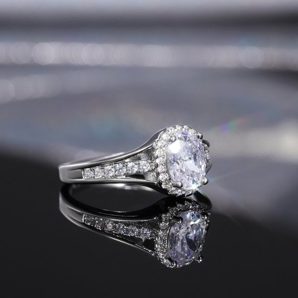 ⚡Three Layer Crystal Pure Oval Zircon Wedding Clear Rings for Women, MARR9021 - Picture 5 of 5